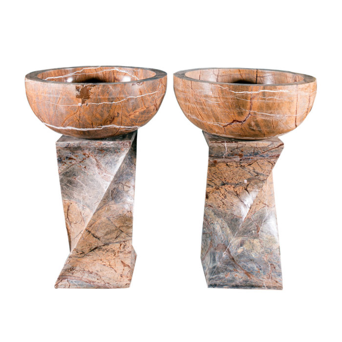 Twisted Base Marble Basins