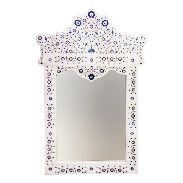 Lapis Inlay Marble Mirror