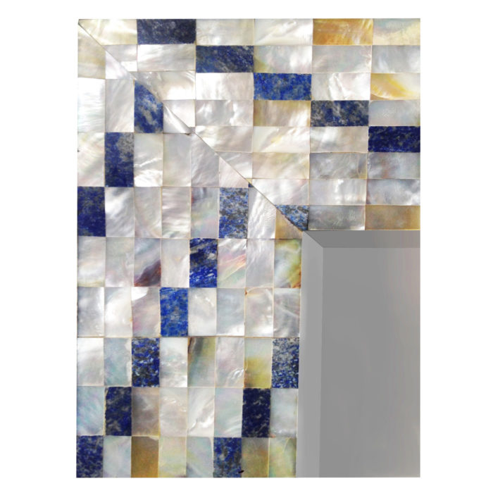 Mother of Pearl Lapis Mosaic Mirror