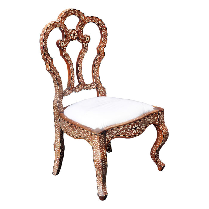 Bone Inlay Carved Chair