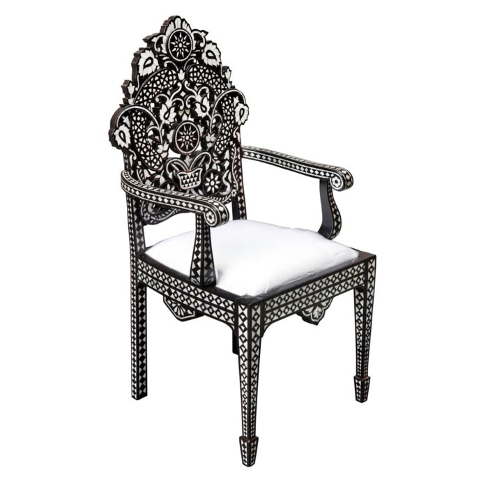 Pearl Inlay Carved Chair