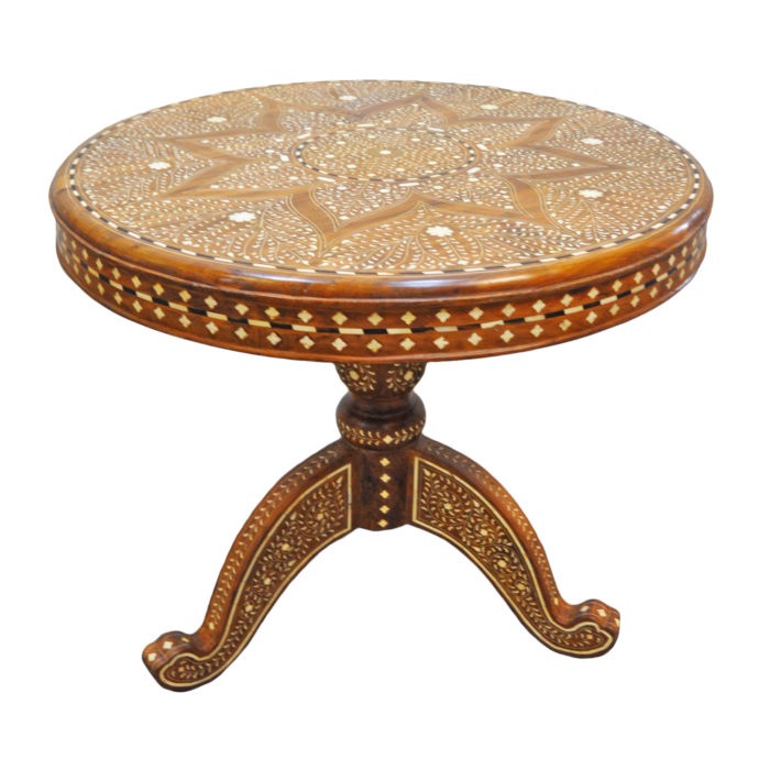 Bone Inlay Round Table, 36"