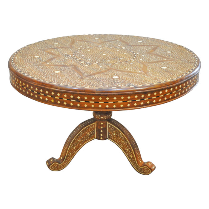 Bone Inlay Round Table, 48"