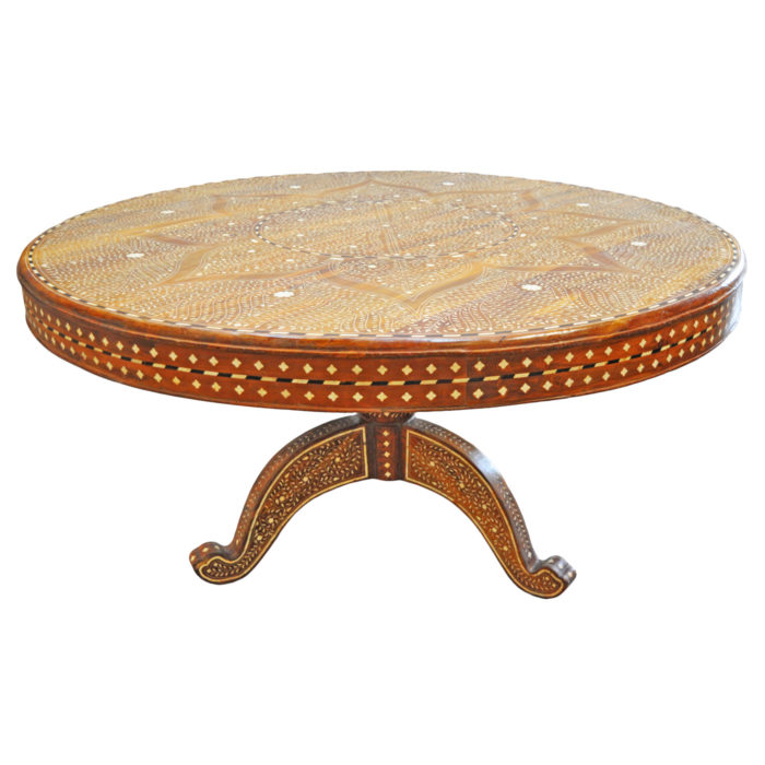 Round Bone Inlay Table, 60"