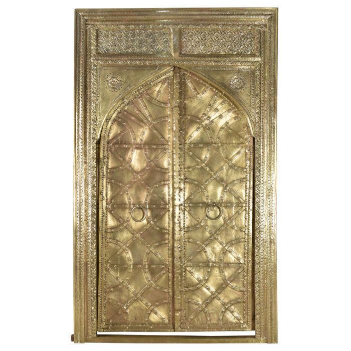 Antique Teak Door Clad in Brass