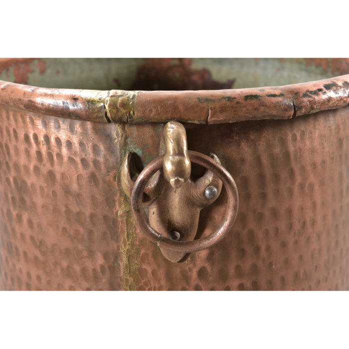Antique Copper Pot with Bird Brackets