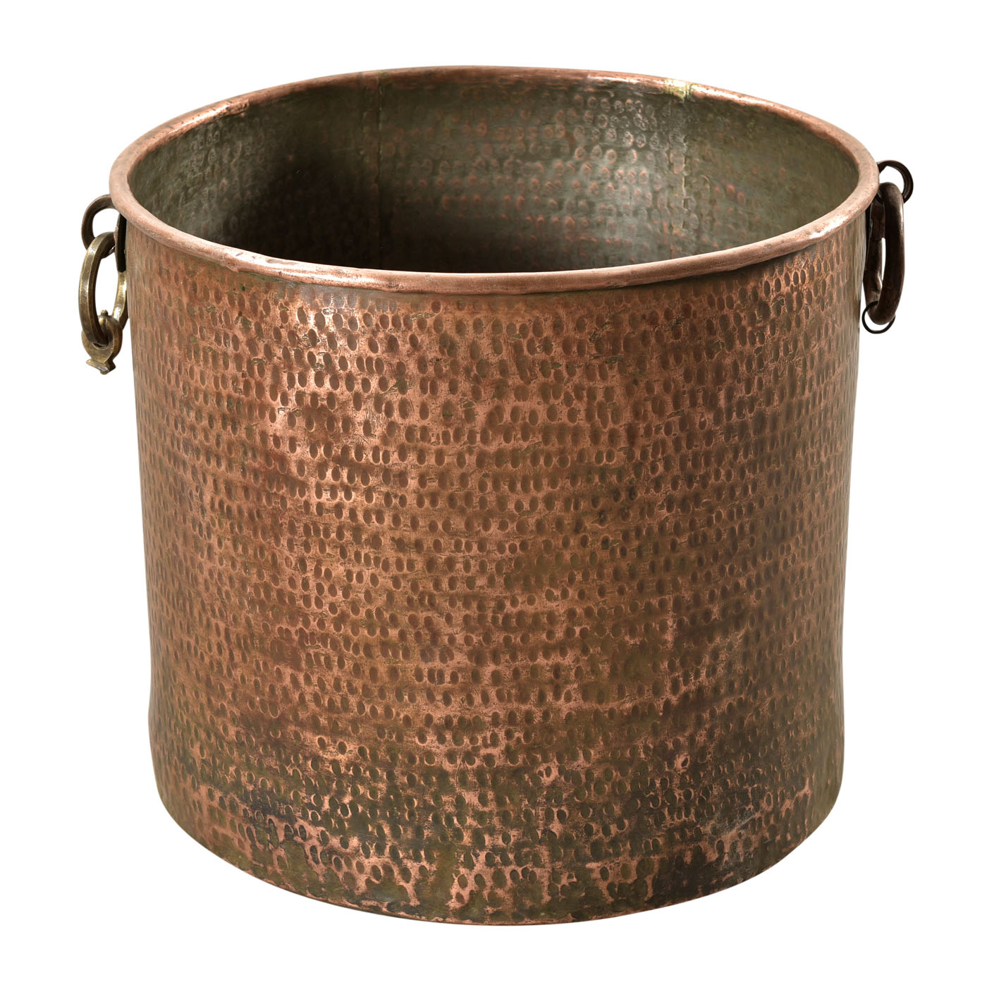 Antique Copper Pot with Patina: Decorative Metallic Pot or Planter