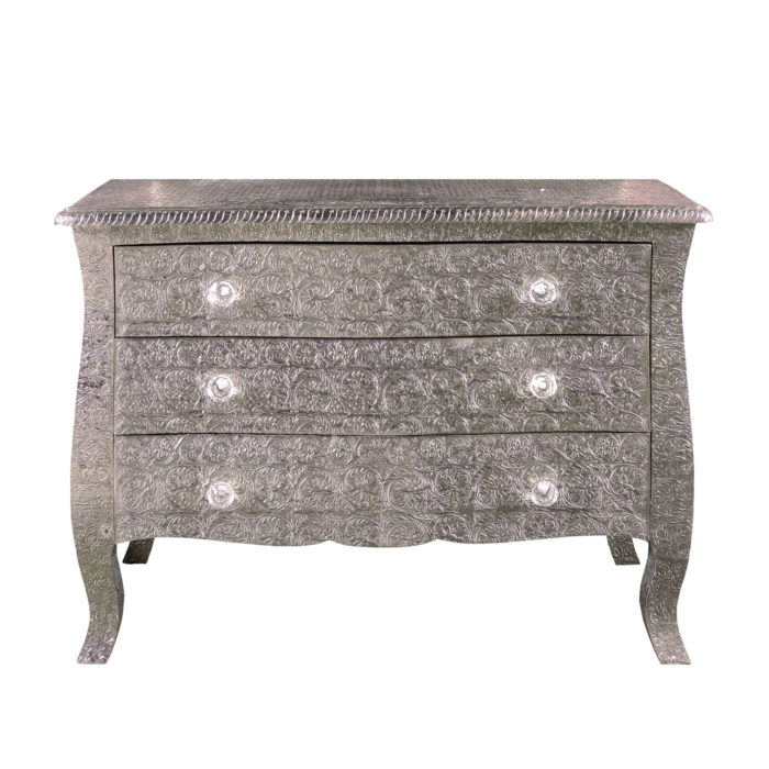 Silver Bombe Chest of Drawers 1