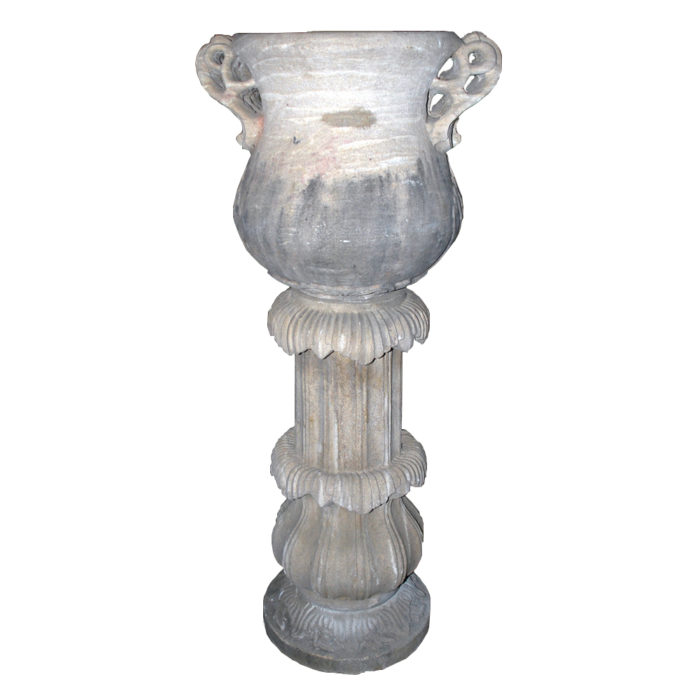 RAC2151-Hand-Carved-Sandstone-Urn-on-Stand