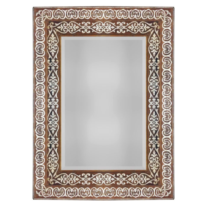Natural Finish Pearl Inlay Mirror
