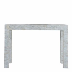 Acrylic Inlay Table: Mother of Pearl Table with Acrylic Legs
