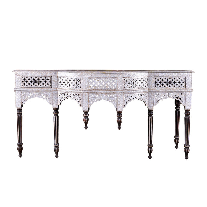 White Mother of Pearl Console