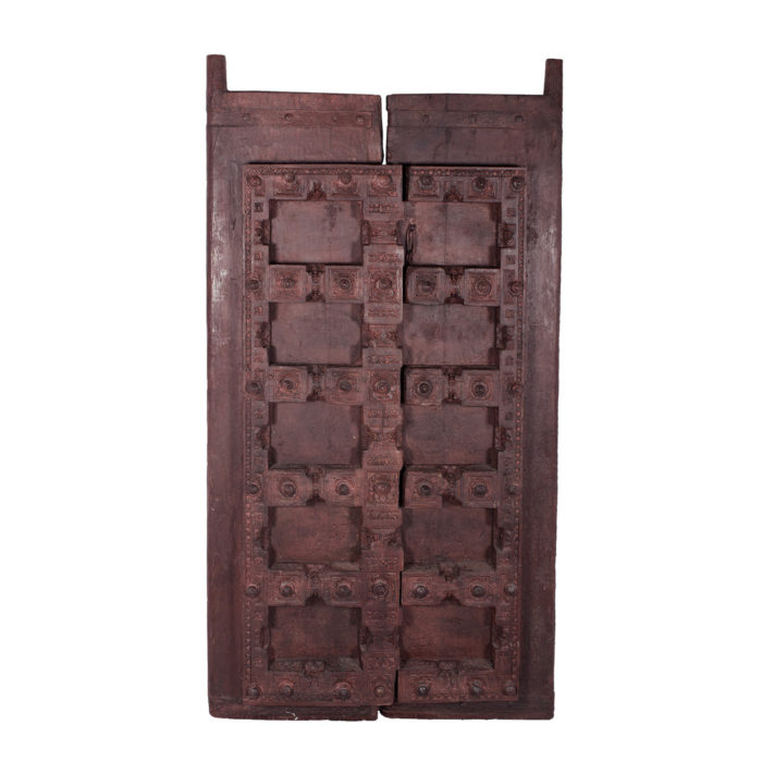 Iron Ornament Teak Door