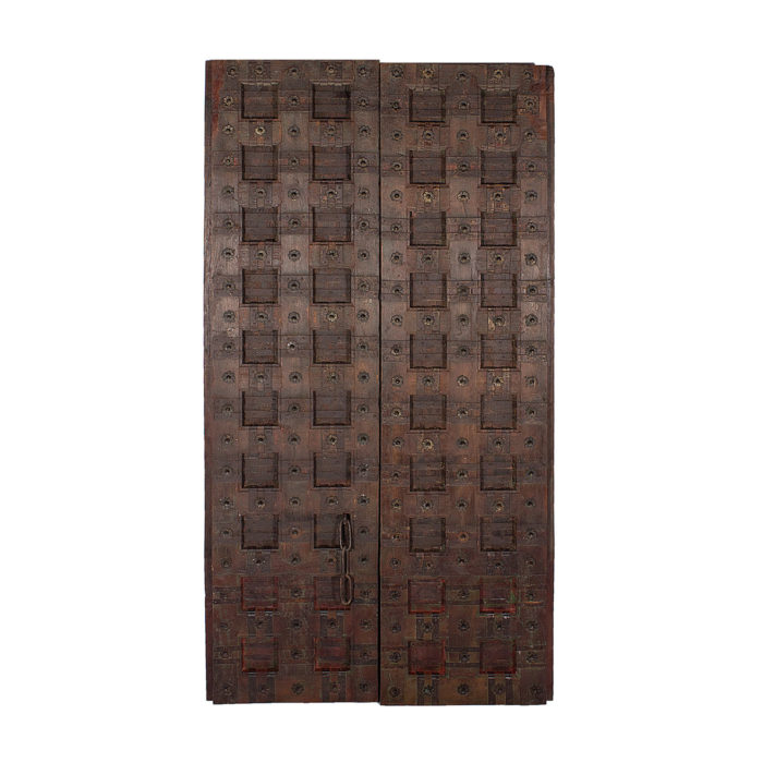 Iron Rosette Teak Door