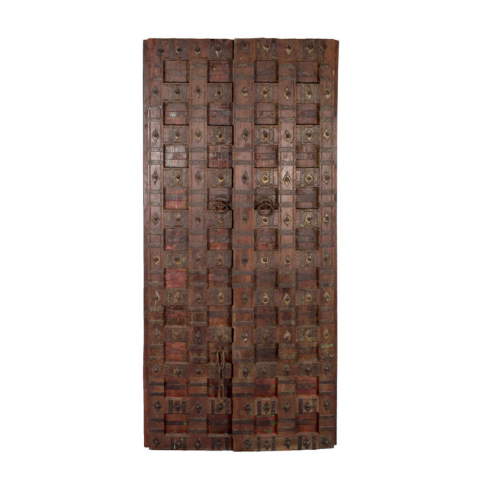 Iron Diamond Teak Door