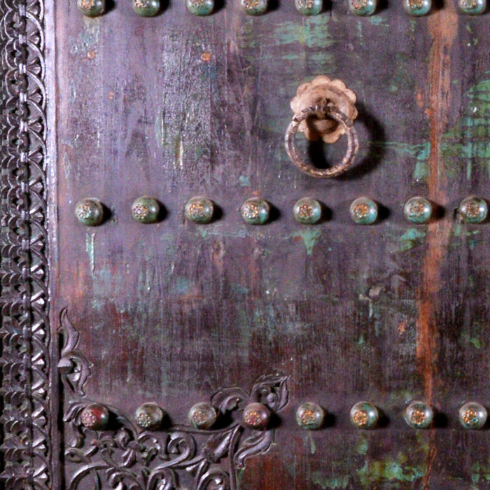 Teak Door with Iron and Brass 2