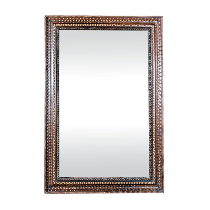 Bone Inlay Teak Mirror