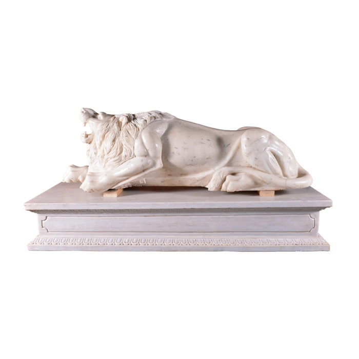 Marble Lions with Base
