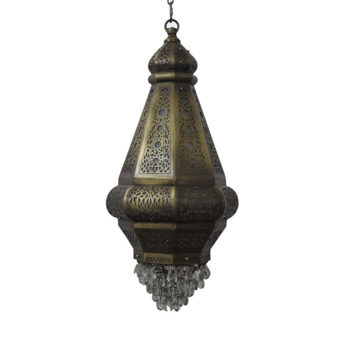 Crystal Lantern Moroccan Style By Art Of Old India Brass Lantern With Crystals 1