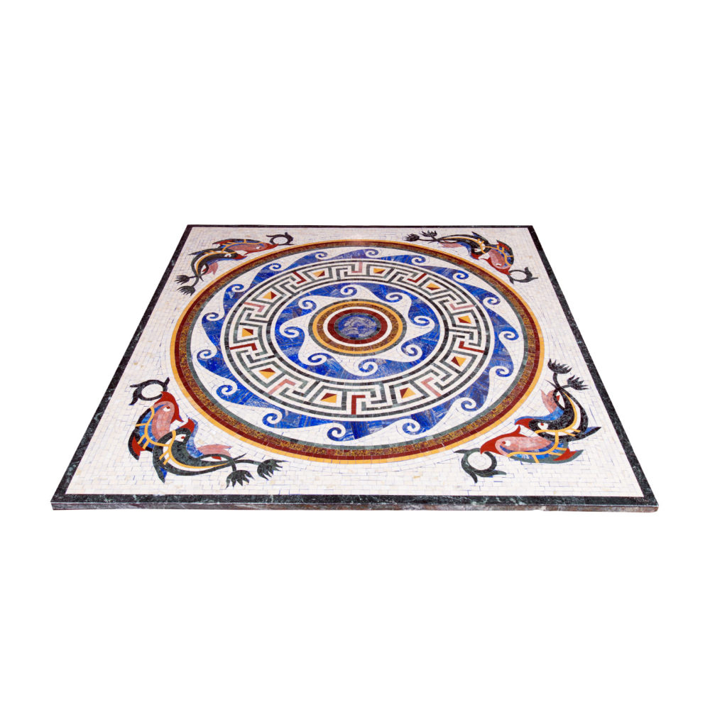 Acrylic Inlay Table: Mother of Pearl Table with Acrylic Legs