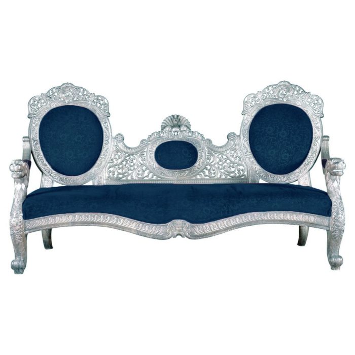 Silver Blue Sofa