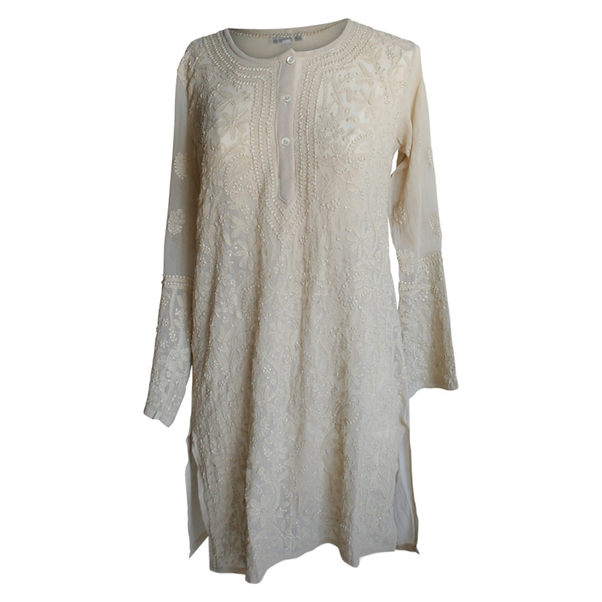 Natural Sand Georgette Tunic Swimsuit Cover-up by Jayshree Dalal