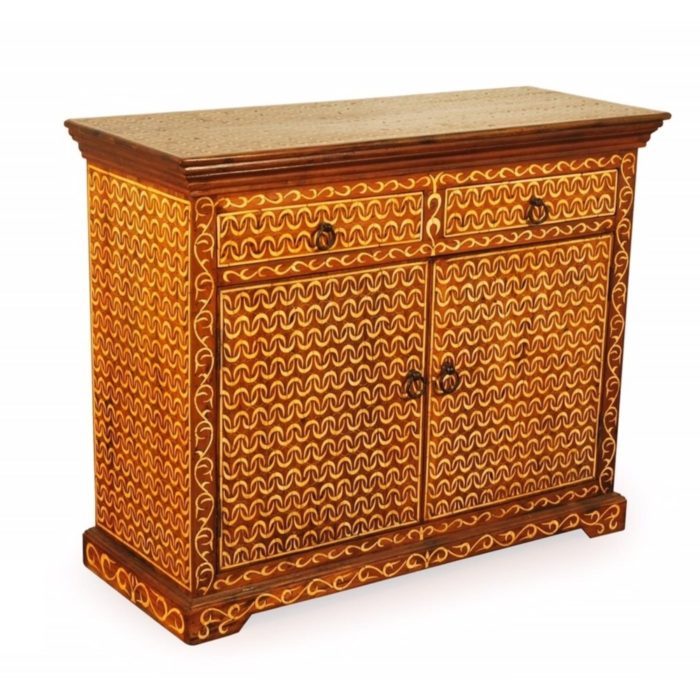 Chain-link Bone Inlay Sideboard, Small