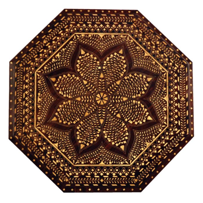 Bone Inlay Octagonal Moroccan Table, Large