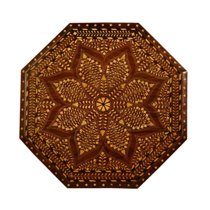 Bone Inlay Octagonal Moroccan Table, Small/