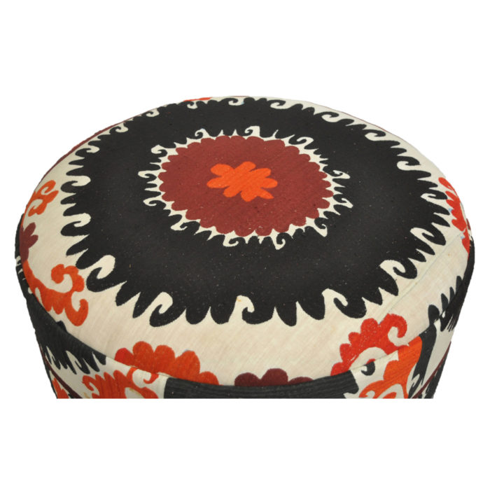 Round Suzani Ottoman Large