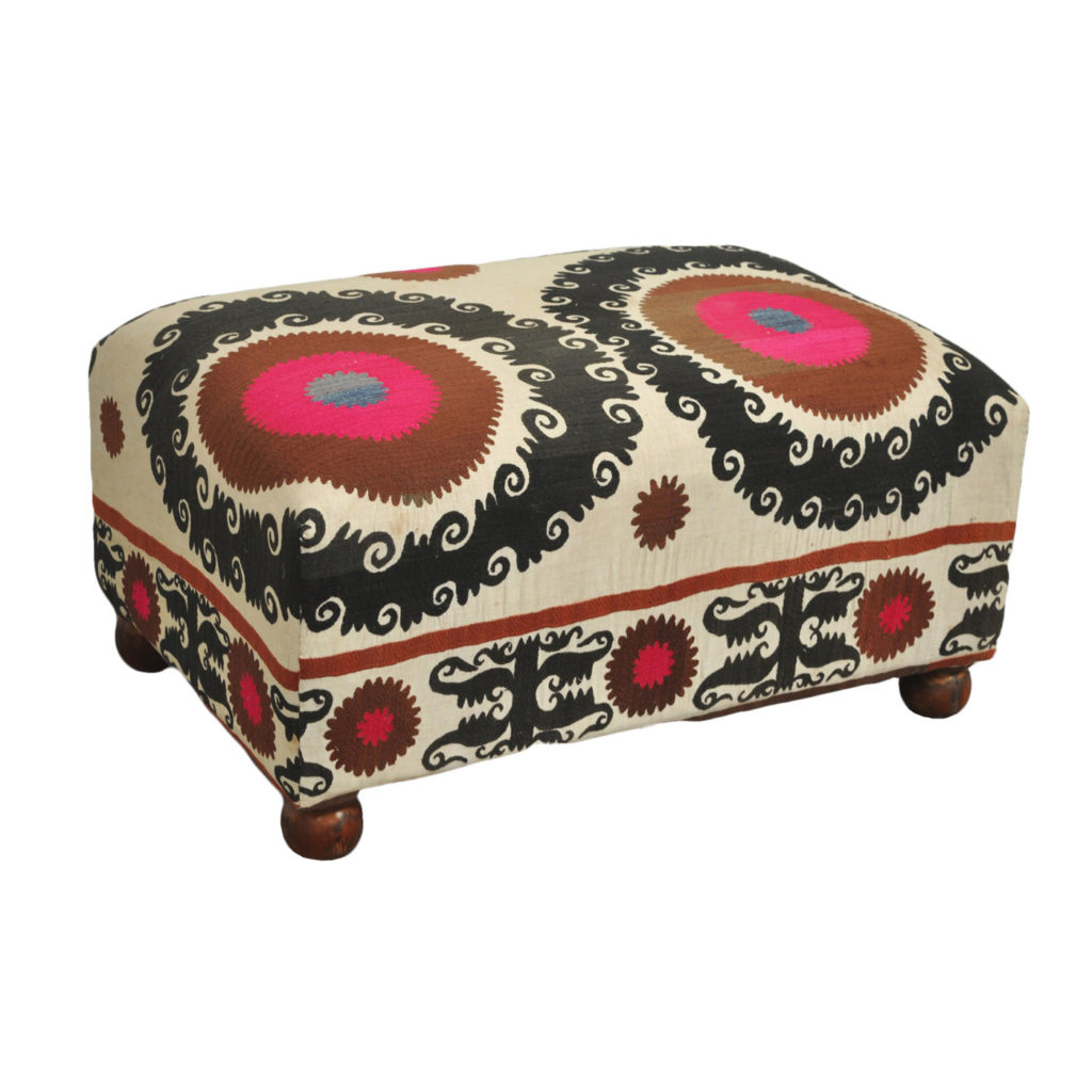 Rectangular Suzani Ottoman Vintage Suzani Coffee Table Ottoman