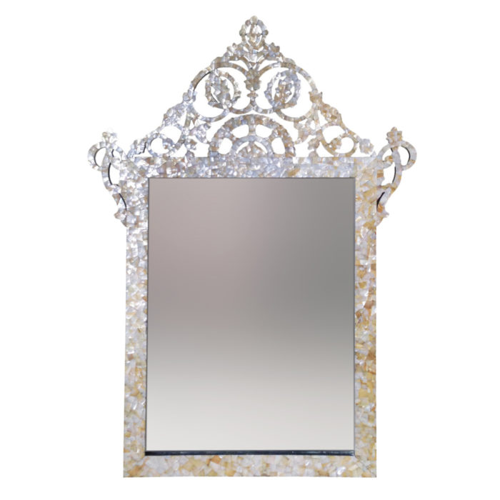 Carved Mother of Pearl Overlay Mirror