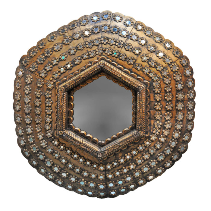 Hexagonal Peacock Mirror