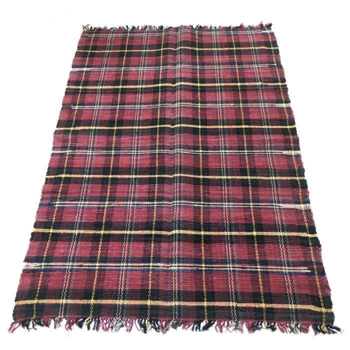 Vintage Plaid Rag Rug