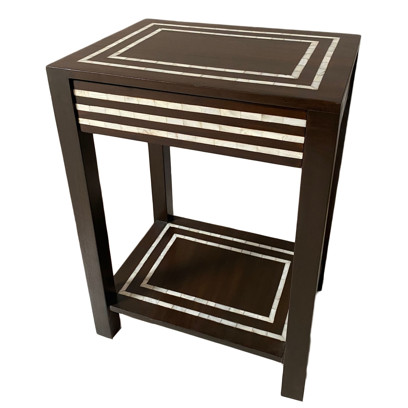 Striped Inlay End Table