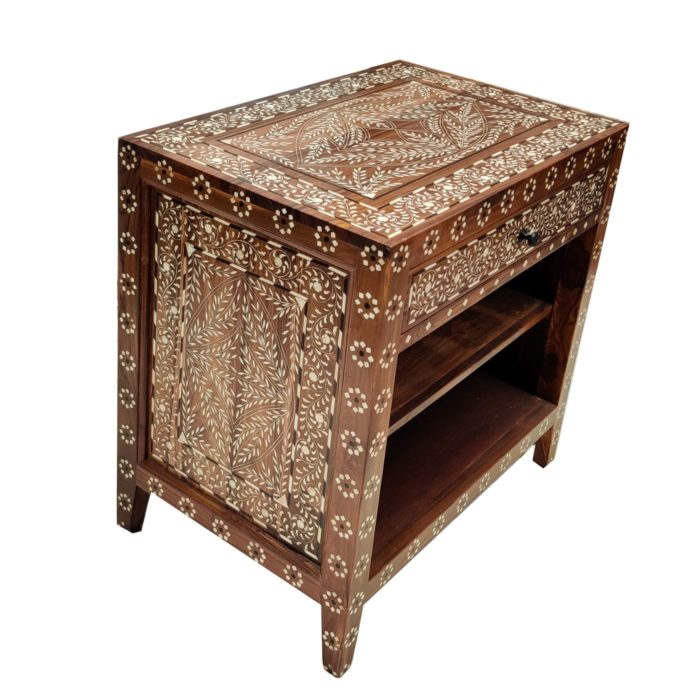 Floral Inlay End Table