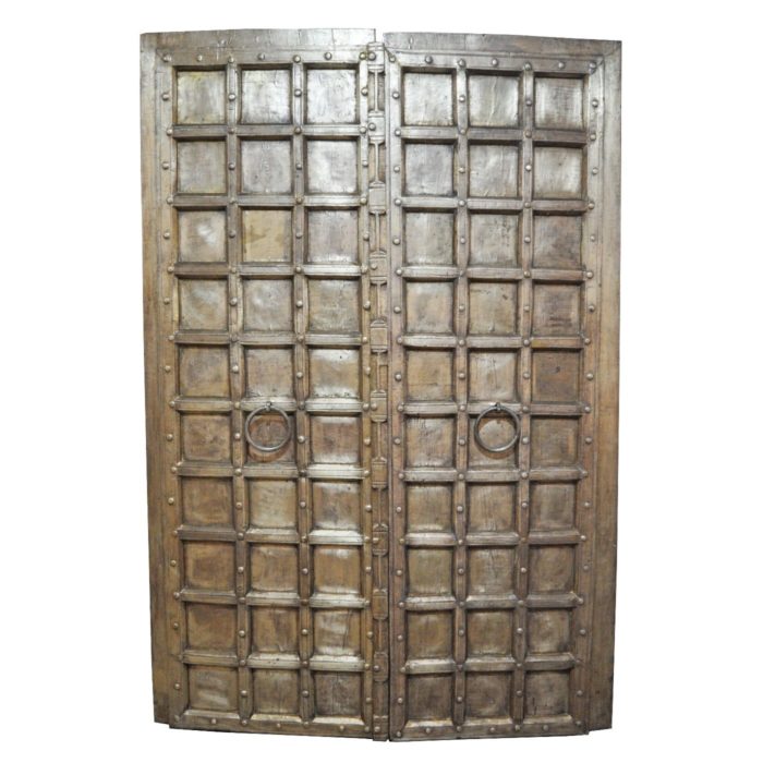 Antique Grid Door with Brass