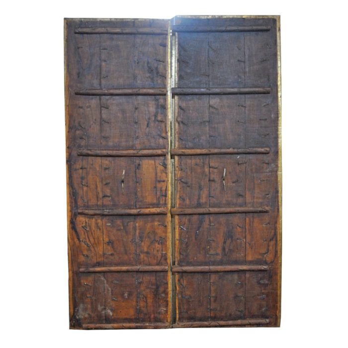 Antique Grid Door with Brass