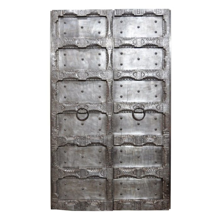 White Metal Hammered Door