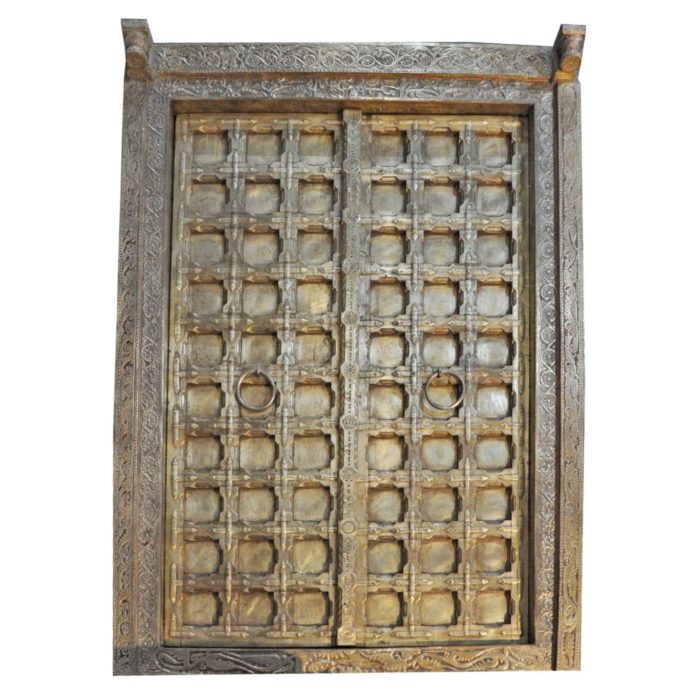 Antique Brass Door with Frame