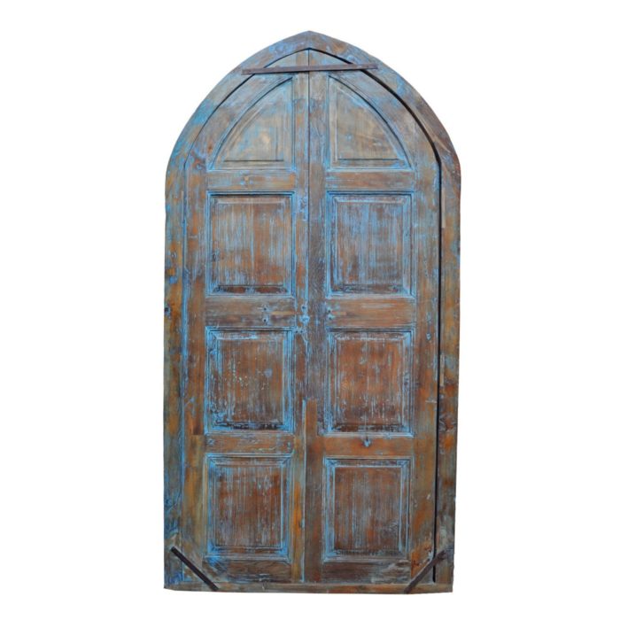 Blue Pine Door Carved Panels