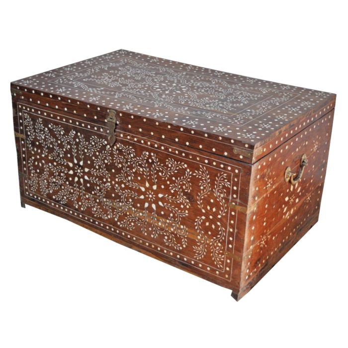 Floral Bone Inlay Trunk