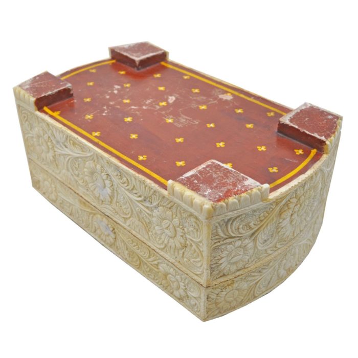 Carved Bone Floral Box