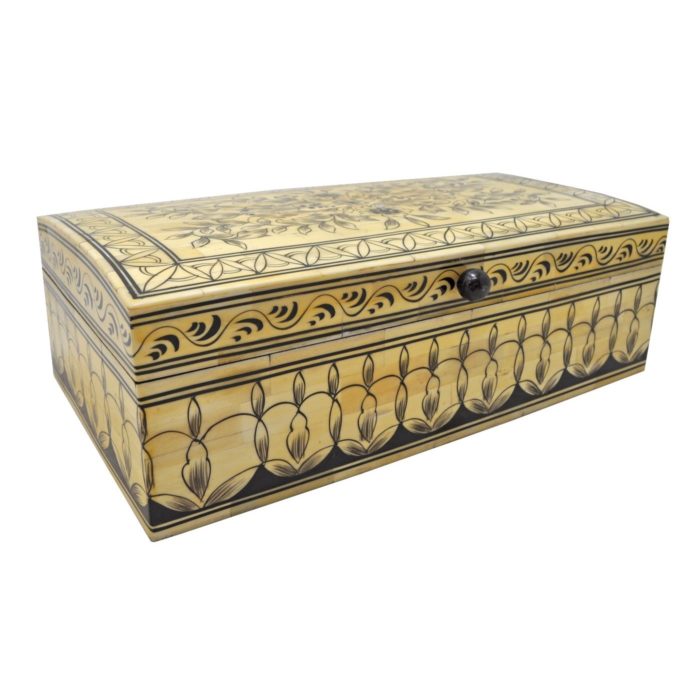 Painted Floral Bone Box