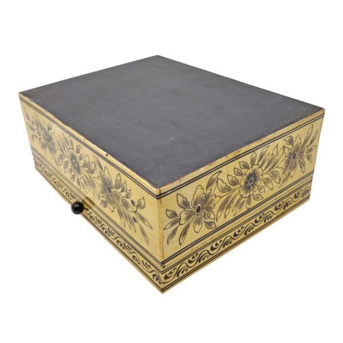 Painted Floral Bone Box