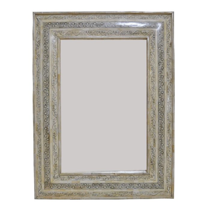 Painted Bone Overlay Mirror