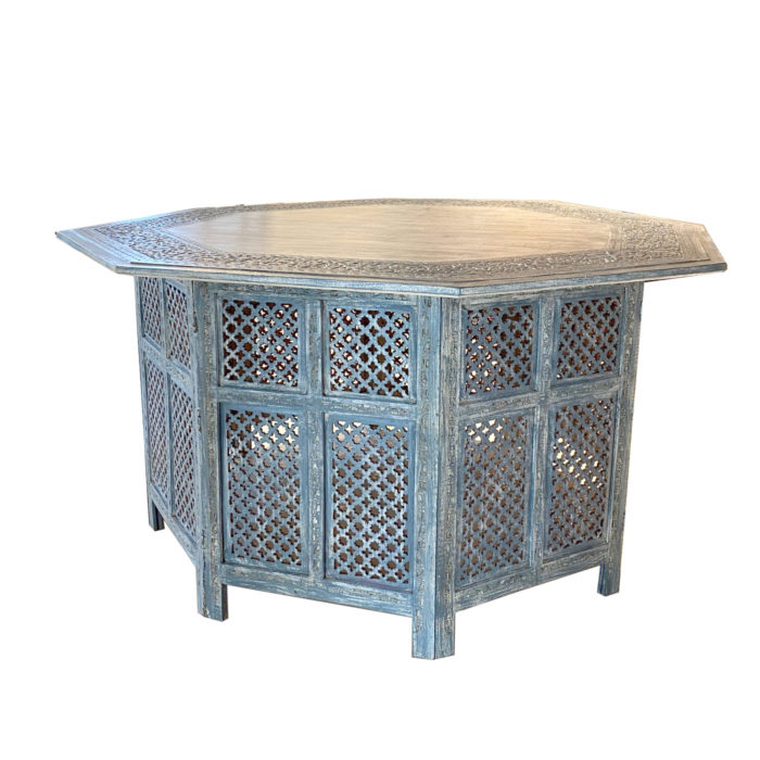 Octagonal Table in Blue