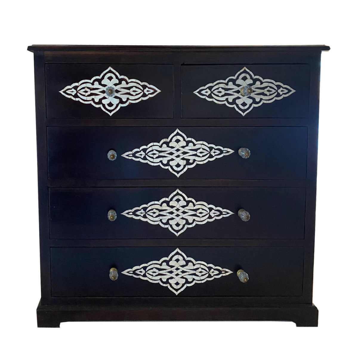 Chest of Drawers: Bone Inlay, Mother of Pearl Inlay, Silver Dresser ...