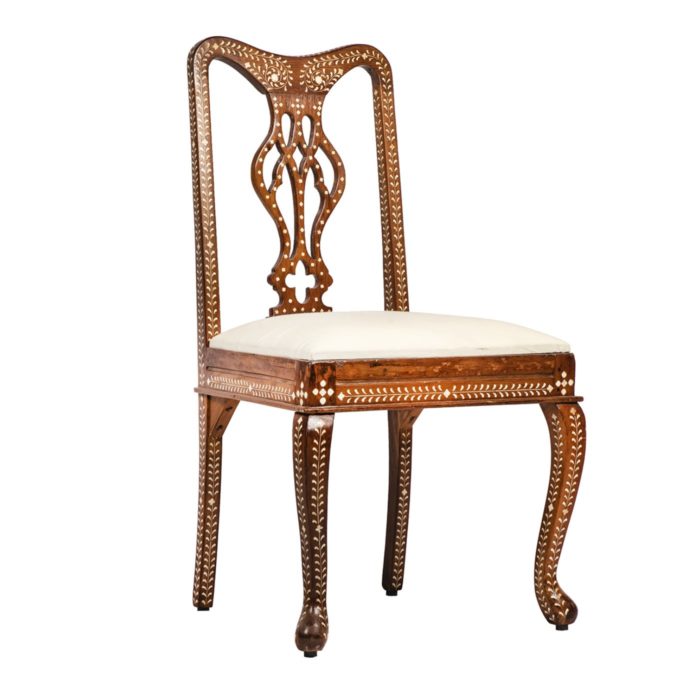 Carved Backrest Inlay Chair