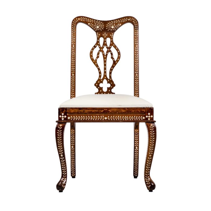 Carved Backrest Inlay Chair
